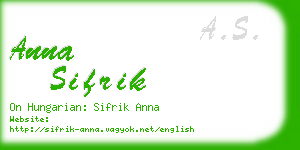anna sifrik business card